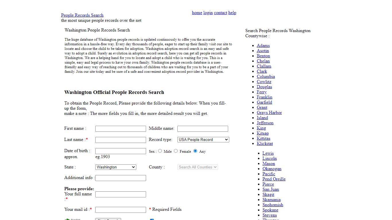WA People Records, Washington Public Records Search